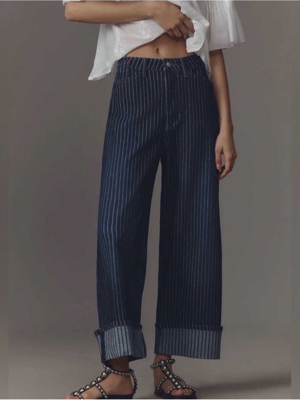 Anthropologie Pilcro Pinstripe Wide-Leg Jeans